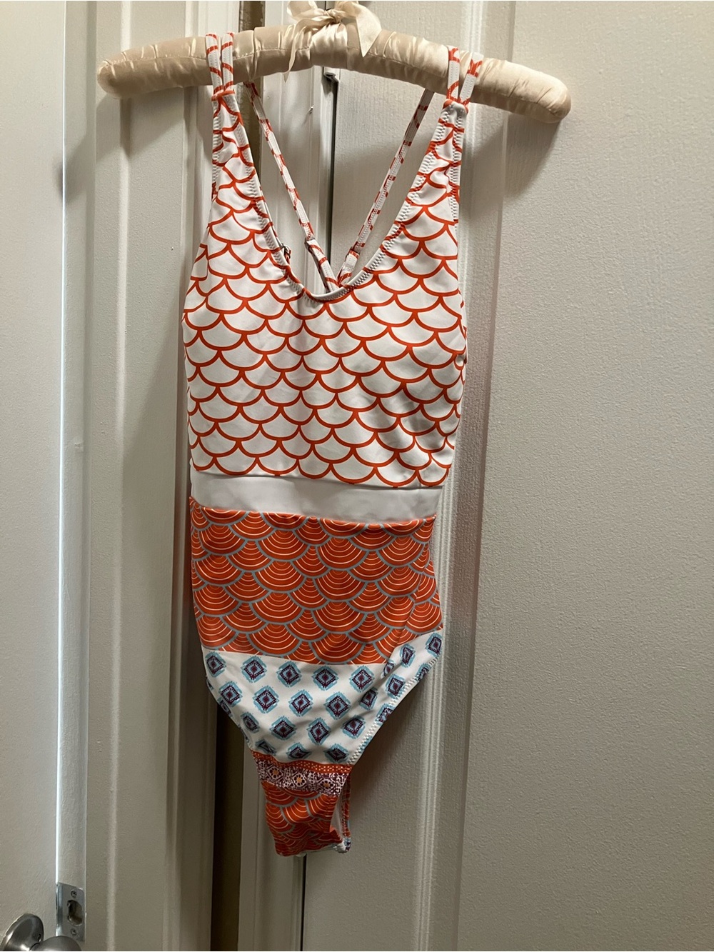 CupShe White & Orange & Turquoise Patterned One-Piece Swimsuit